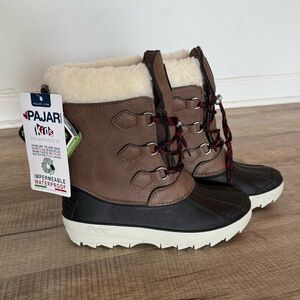 Pajar Kids Winter Snow Boot size 3 brown black boys girls waterproof warm